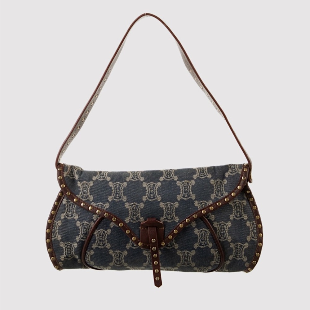 Celine Triomphe Denim Vintage Handbag